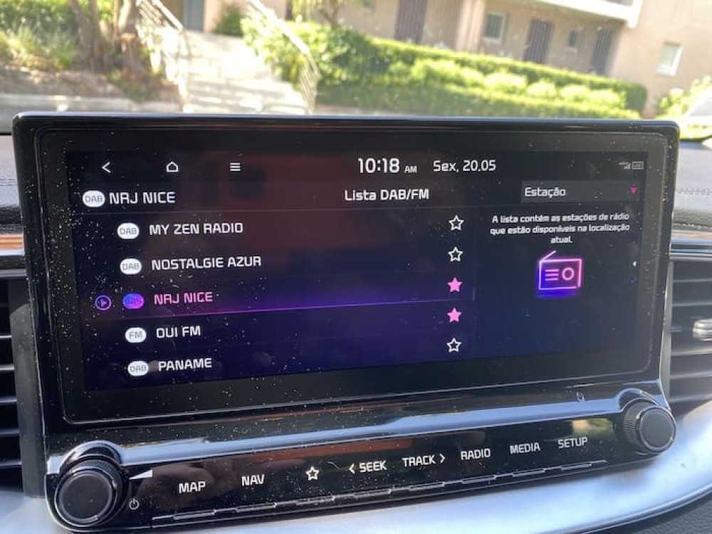 Lista de rádios do sul da França mostradas pelo nome, via RDS (FM Analogico) e DAB (radio digital) / crédito: tudoradio.com