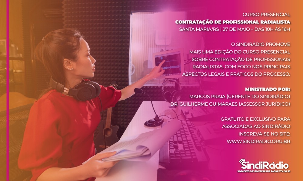 INSCREVA-SE: Curso Presencial sobre Contratação de Profissional Radialista