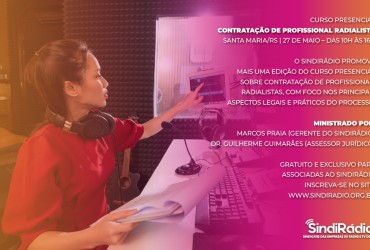 INSCREVA-SE: Curso Presencial sobre Contratação de Profissional Radialista
