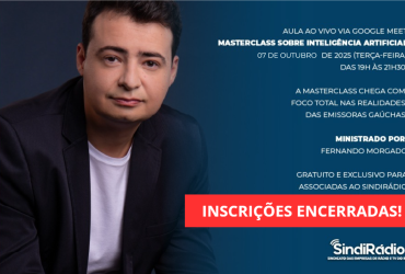  Masterclass Inteligência Artificial para o Rádio Gaúcho  - 07/10, às 19h