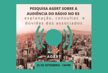 EVENTO PRESENCIAL: Apresentação Pesquisa AGERT - Explanação - 25/09 - 14h
