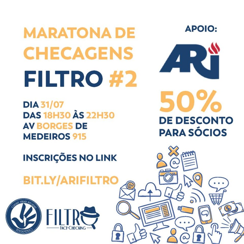 FAKE NEWS E VERIFICAÇÃO DE DISCURSOS SÃO OS TEMAS  DA 2ª MARATONA DE CHECAGEM NA ARI
